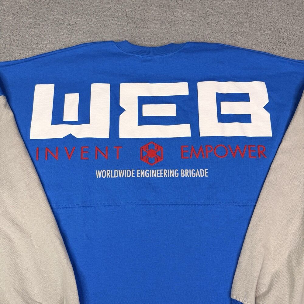 Disney Spirit Jersey Medium Blue Spiderman Team WEB Slingers Avengers Campus NWT